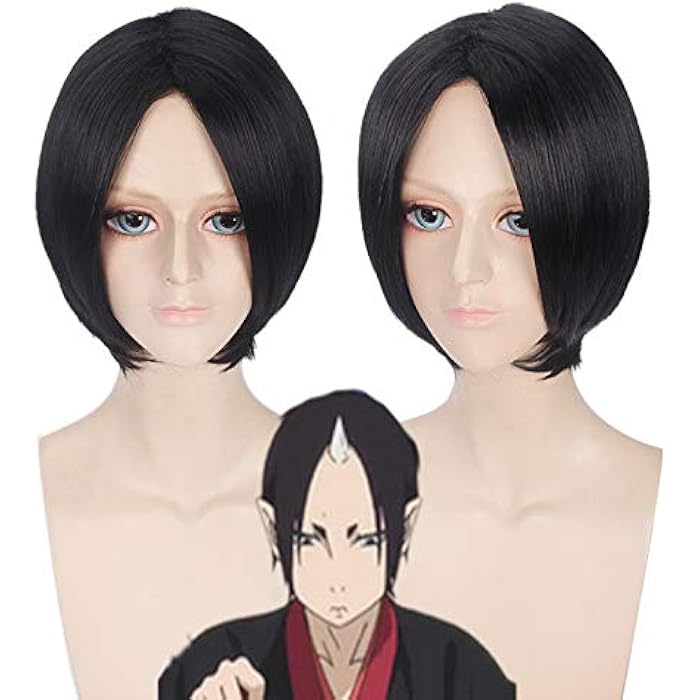 DILLARDS Other Black Synthetic Straight Cosplay Wig, 35Cm, Short - Image 4